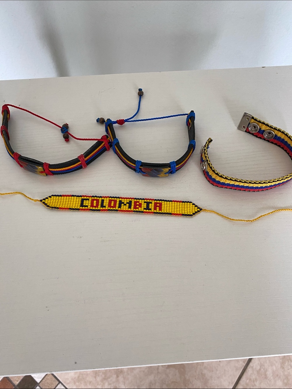 Handmade Yellow Colombia Beaded Bracelet -  Accessories